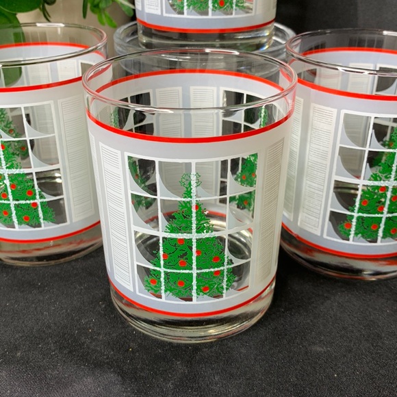 4 VTG WAECHTERSBACH Christmas Tree & window Old Fashioned 12oz Low Ball glasses - Picture 2 of 8